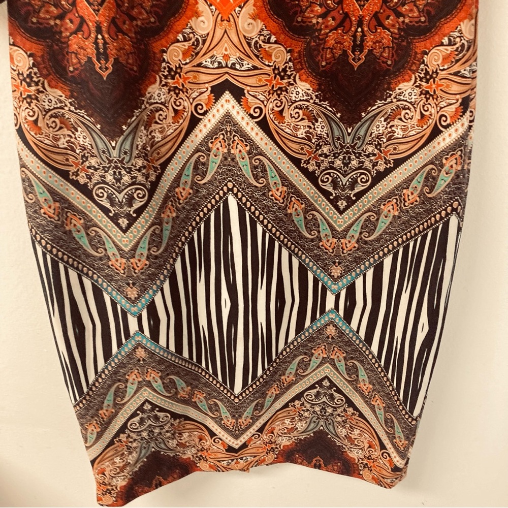 Beige By Eci Elegant Multicolor Patterned Dress - image 5